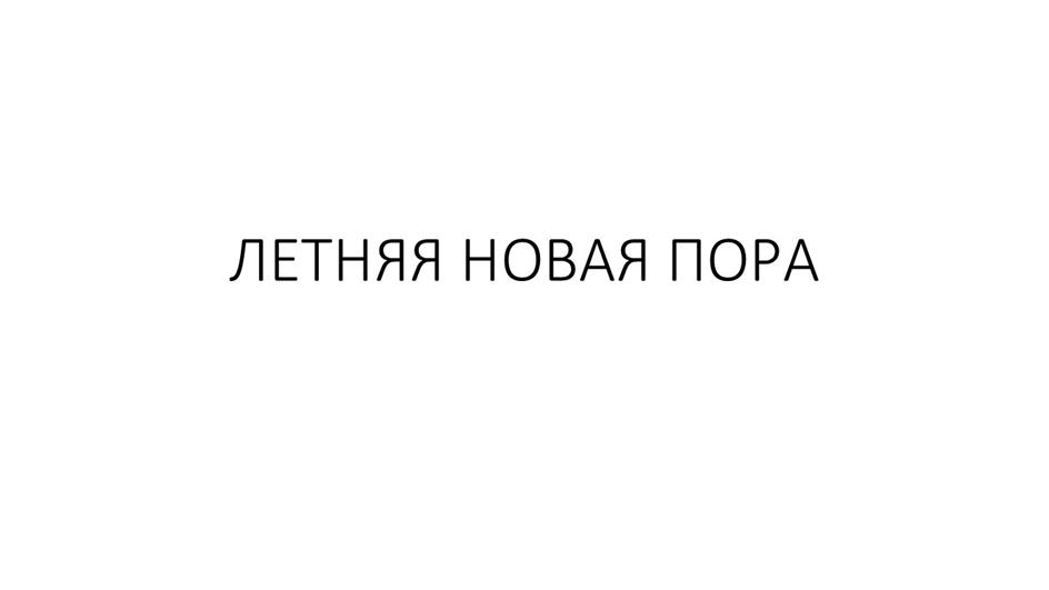 ЛЕТНЯЯ НОВАЯ ПОРА