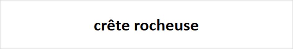 crête rocheuse