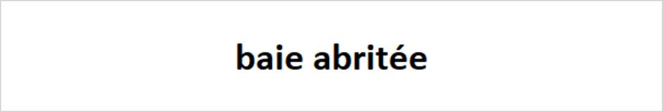 baie abritée