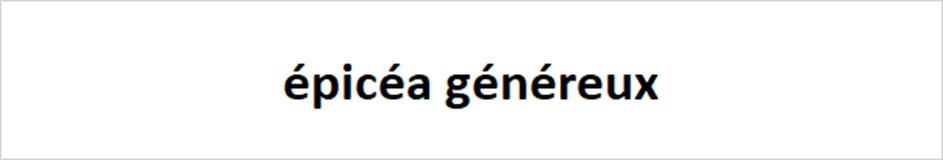 épicéa généreux