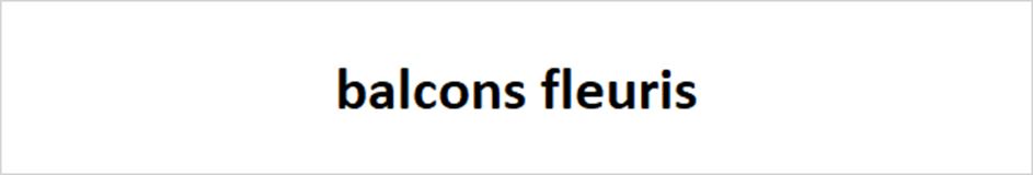 balcons fleuris