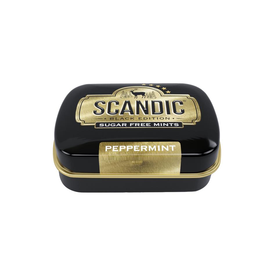 SCANDIC BLACK EDITION SUGAR FREE MINTS PEPPERMINT