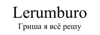 Lerumburo Гриша я всё решу