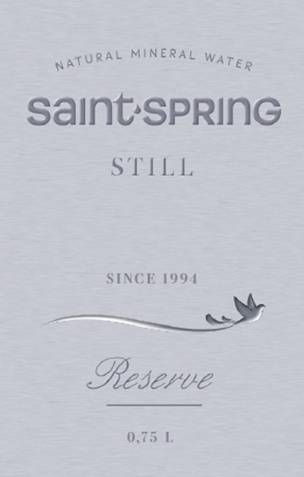 NATURAL MINERAL WATER saint•SPRING STILL SINCE 1994 Reserve 0,75 L