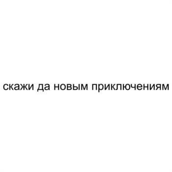 скажи да новым приключениям