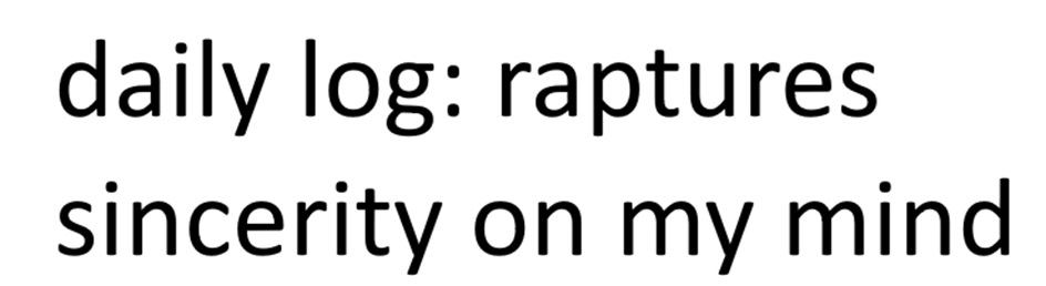 Изображение товарного знака daily log: raptures sincerity on my mind