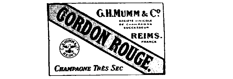 G.H.MUMM & C° CORDON ROUGE REIMS. FRANCE CHAMPAGNE TRES SEC