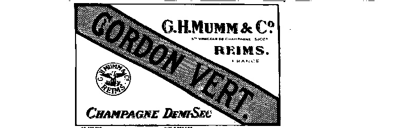 G.H.Mumm & C. REIMS. GORDON VERT. CHAMPAGNE DEMI-SEC