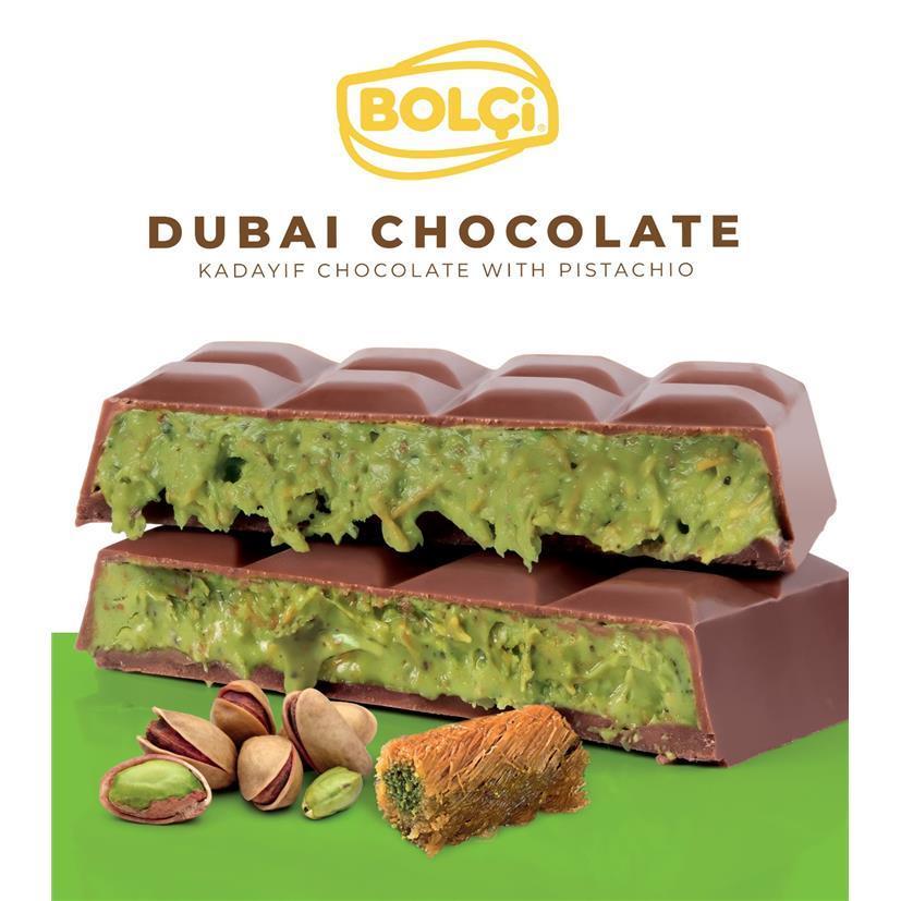 BOLCI DUBAI CHOCOLATE KADAYIF CHOCOLATE WITH PISTACHIO