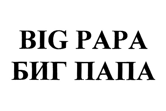 Изображение товарного знака BIG PAPA БИГ ПАПА
