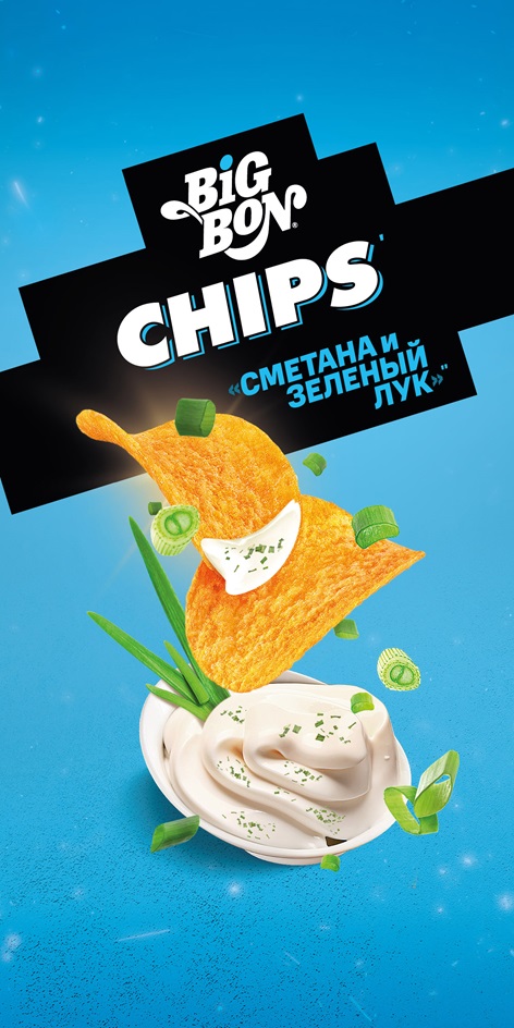 BiG BON CHIPS «СМЕТАНА И ЗЕЛЕНЫЙ ЛУК»