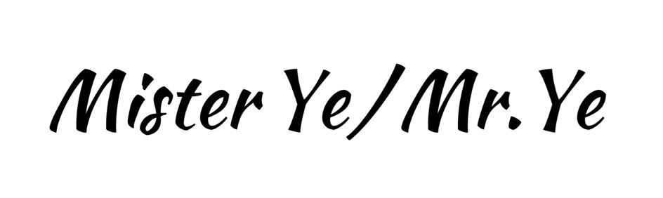 Изображение товарного знака Mister Ye/Mr. Ye