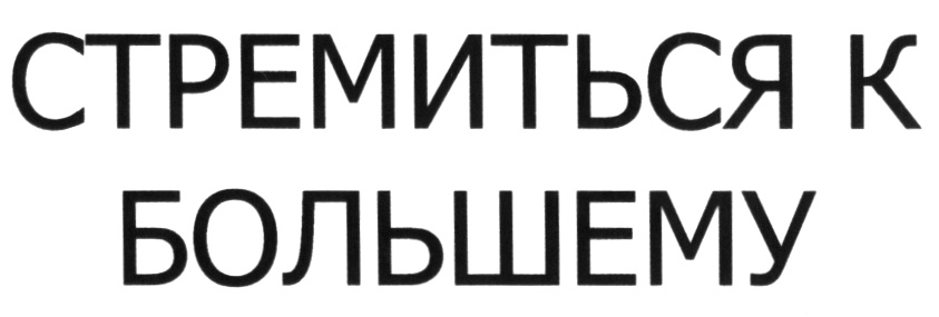 СТРЕМИТЬСЯ К БОЛЬШЕМУ