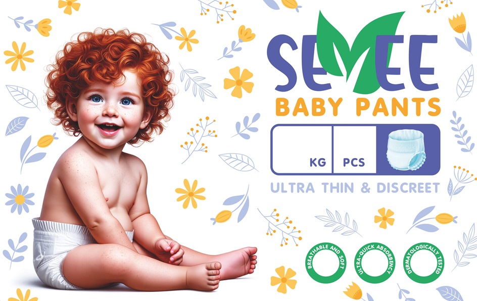 SEVEE BABY PANTS KG PCS ULTRA THIN & DISCREET BREATHABLE AND SOFT ULTRA-ABSORBENT DERMATOLOGICALLY TESTED