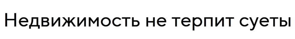 Изображение товарного знака Недвижимость не терпит суеты