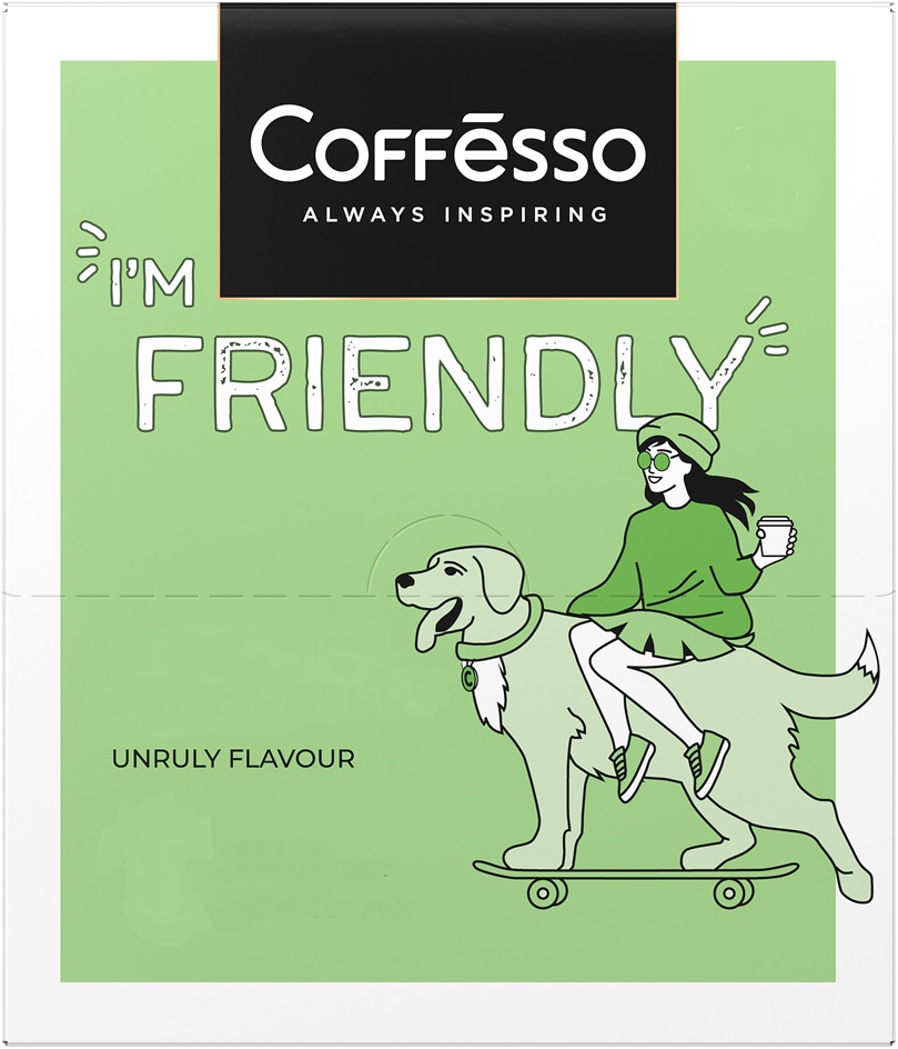 Coffesso ALWAYS INSPIRING I'M FRIENDLY UNRULY FLAVOUR