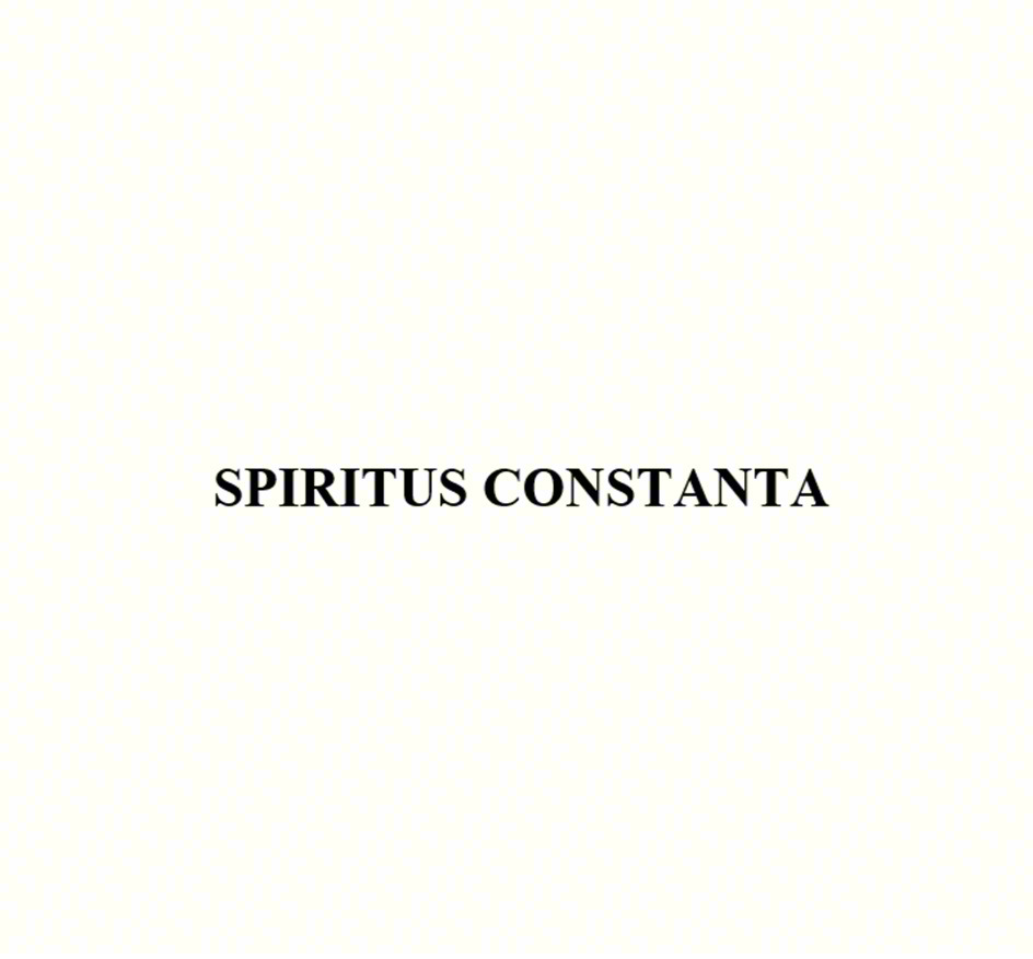 SPIRITUS CONSTANTA