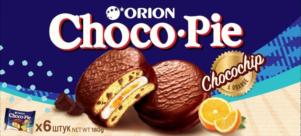 Изображение товарного знака ORION Choco-Pie Chocochip & Orange x6 штук NET WT 180g