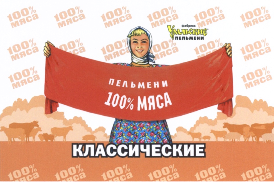 Изображение товарного знака ПЕЛЬМЕНИ 100% МЯСА КЛАССИЧЕСКИЕ