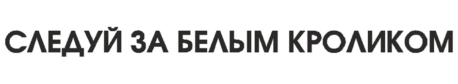 СЛЕДУЙ ЗА БЕЛЫМ КРОЛИКОМ