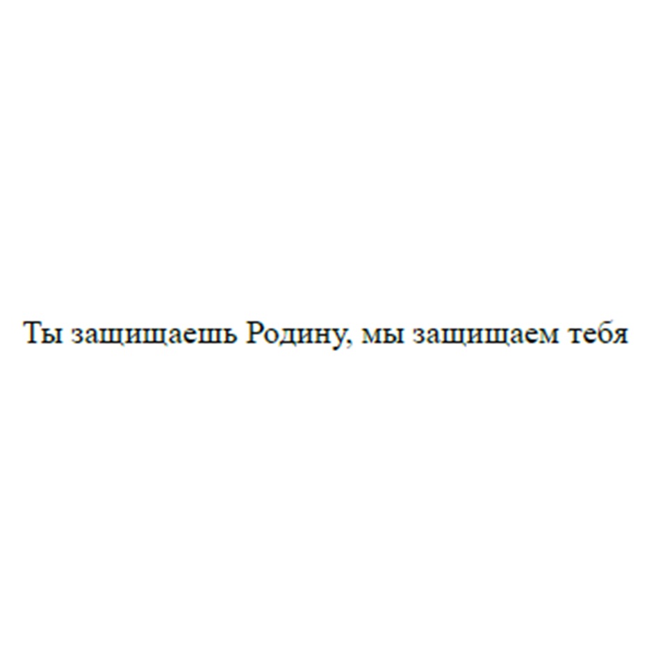 Ты защищаешь Родину, мы защищаем тебя