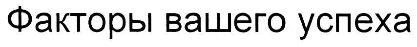 Факторы вашего успеха