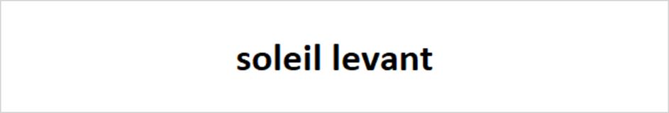 soleil levant